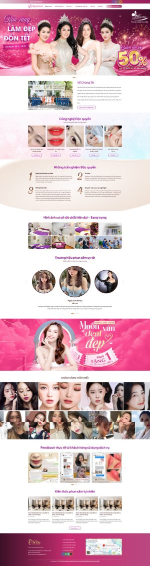 Theme wordpress spa phun xăm thẩm mỹ